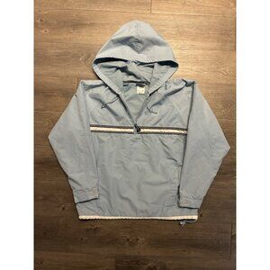 Vintage Y2K 2000s Reebok Blue White Womens Sz M 1/4 Zip Windbreaker Track Jacket